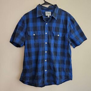 Lucky Brand Saturday Stretch Plaid Button Down Shirt